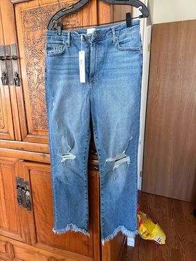 Jonathan Simkhai Light Blue Distressed Straight Leg Jeans